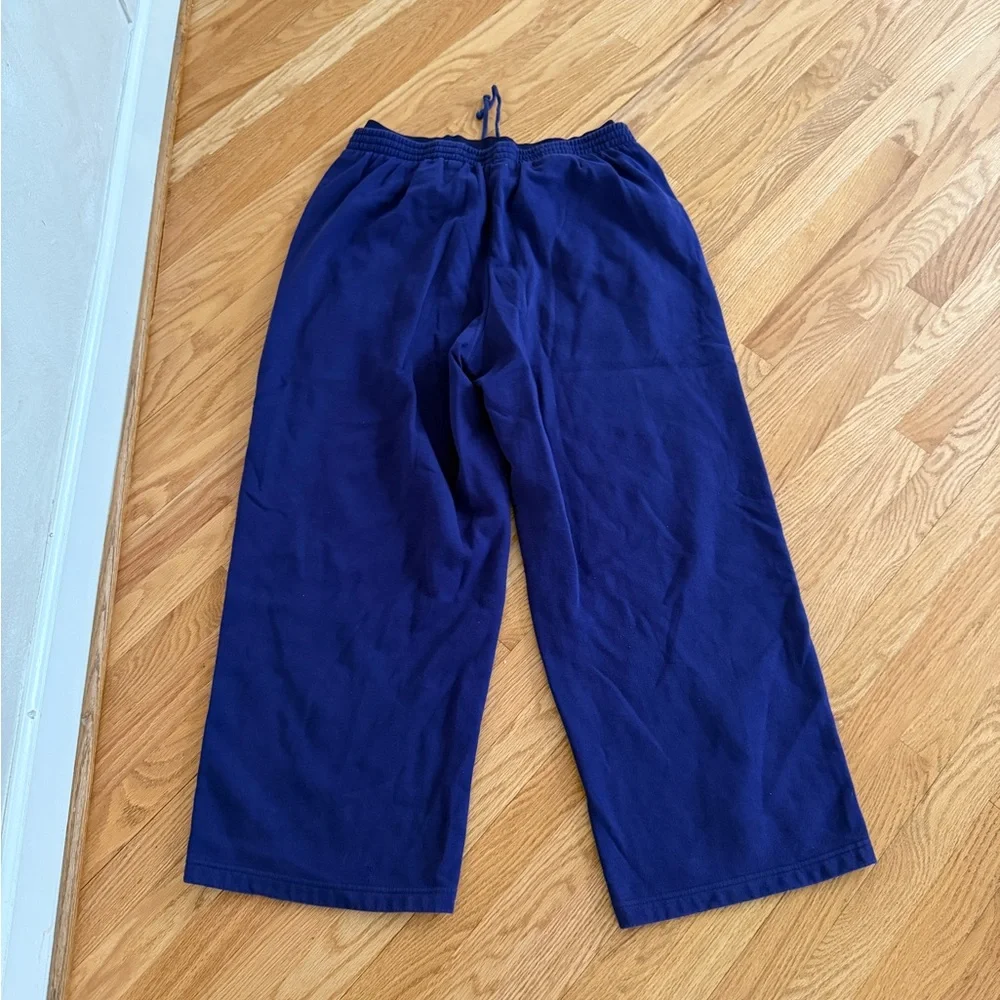 Skims exposed boxer sweatpants deep purple fleece lined